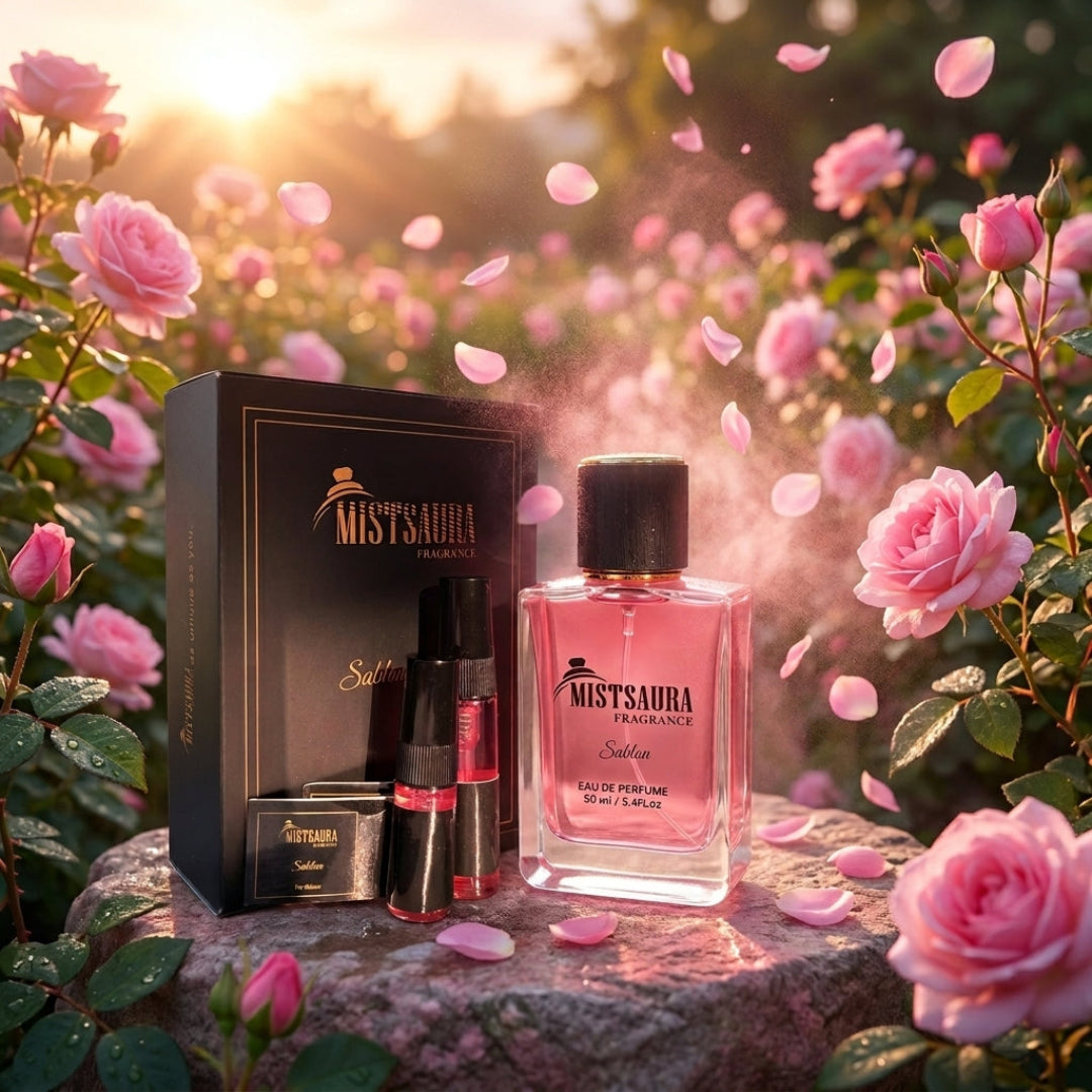 Sablon Perfume for UniSex 50ml by Mistsaura Fragrance – Like Rose & Saffron, Long Lasting Scent