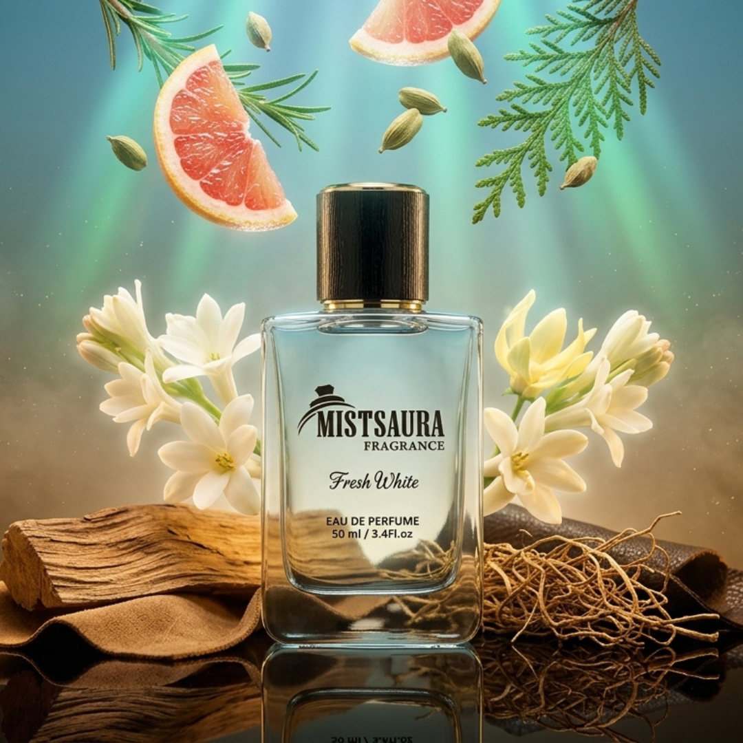 Fresh White Perfume for Men 50ml by Mistsaura Fragrance – Clean Fresh Long Lasting Masculine Scent