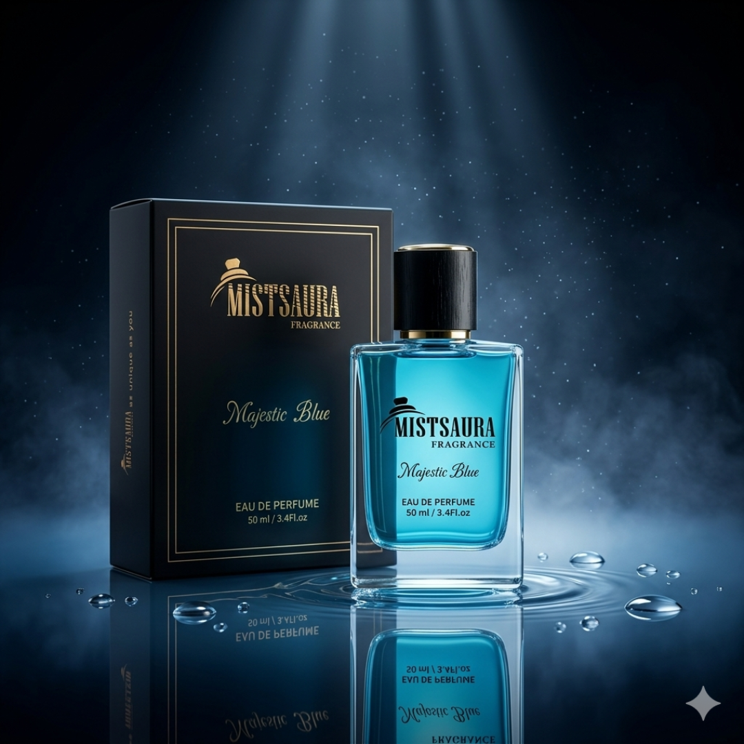 Majestic Blue Perfume for Men 50ml by Mistsaura Fragrance – Fresh Aquatic Long Lasting Scent